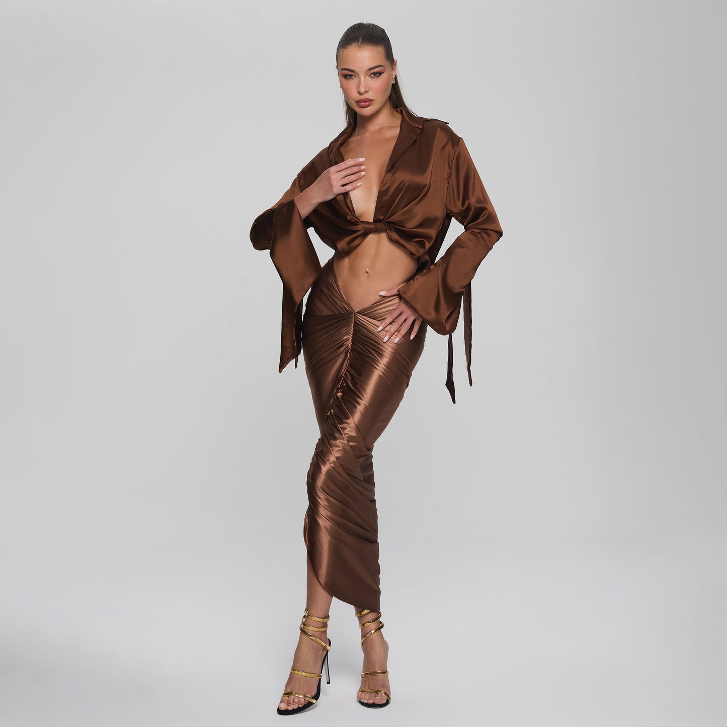 ARIEL SKIRT  - CHOCOLATE