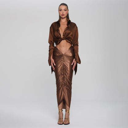 ARIEL SKIRT  - CHOCOLATE