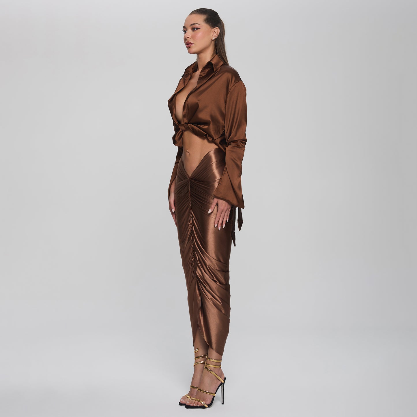 ARIEL SKIRT  - CHOCOLATE