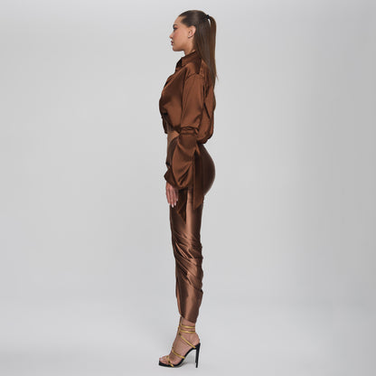 ARIEL SKIRT  - CHOCOLATE