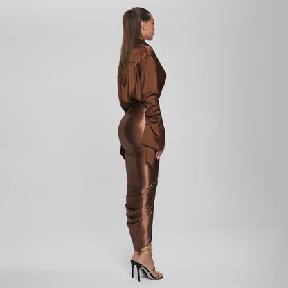 ARIEL SKIRT  - CHOCOLATE