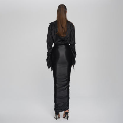 SOPHIA CROPPED BLOUSE  - BLACK