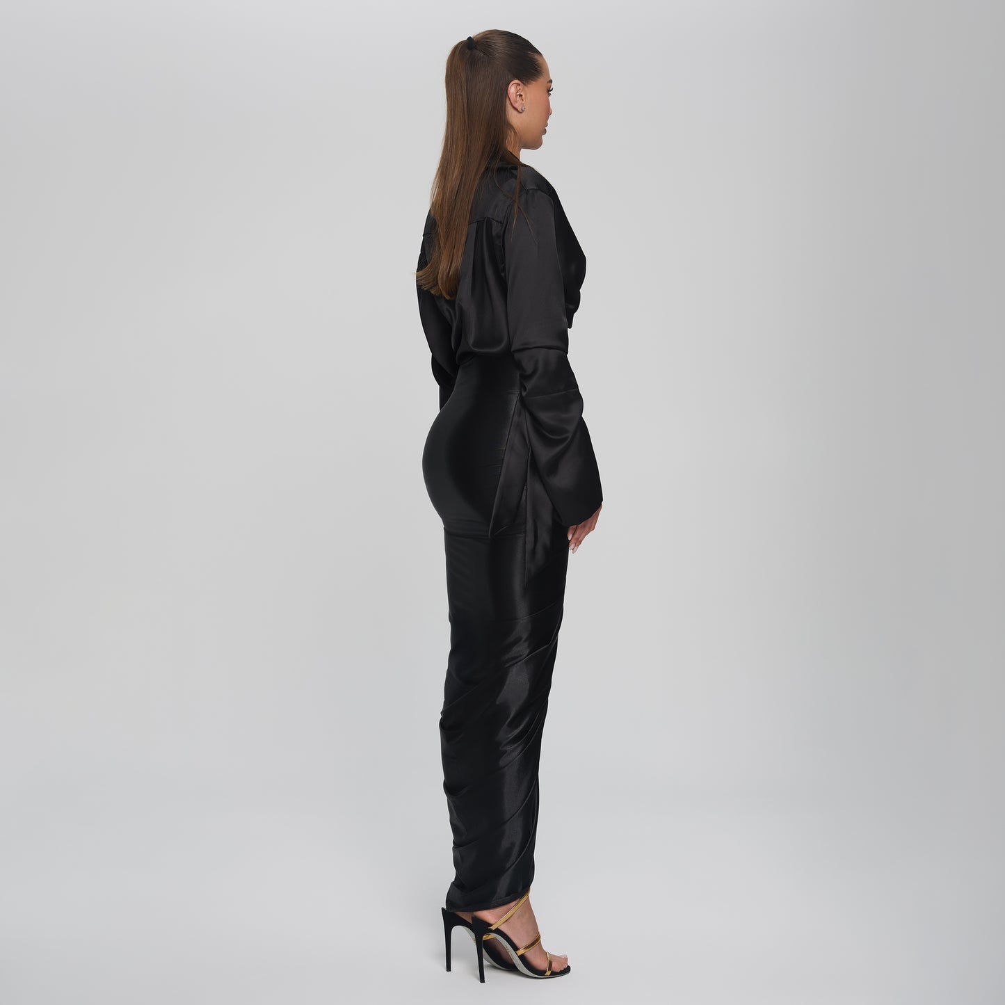 SOPHIA CROPPED BLOUSE  - BLACK