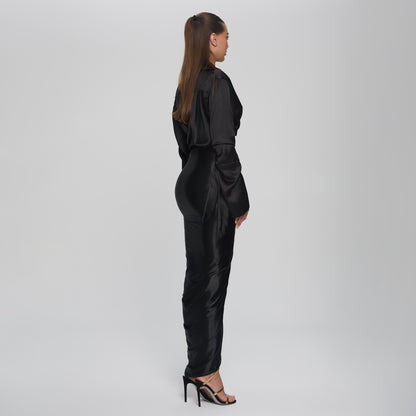 SOPHIA CROPPED BLOUSE  - BLACK