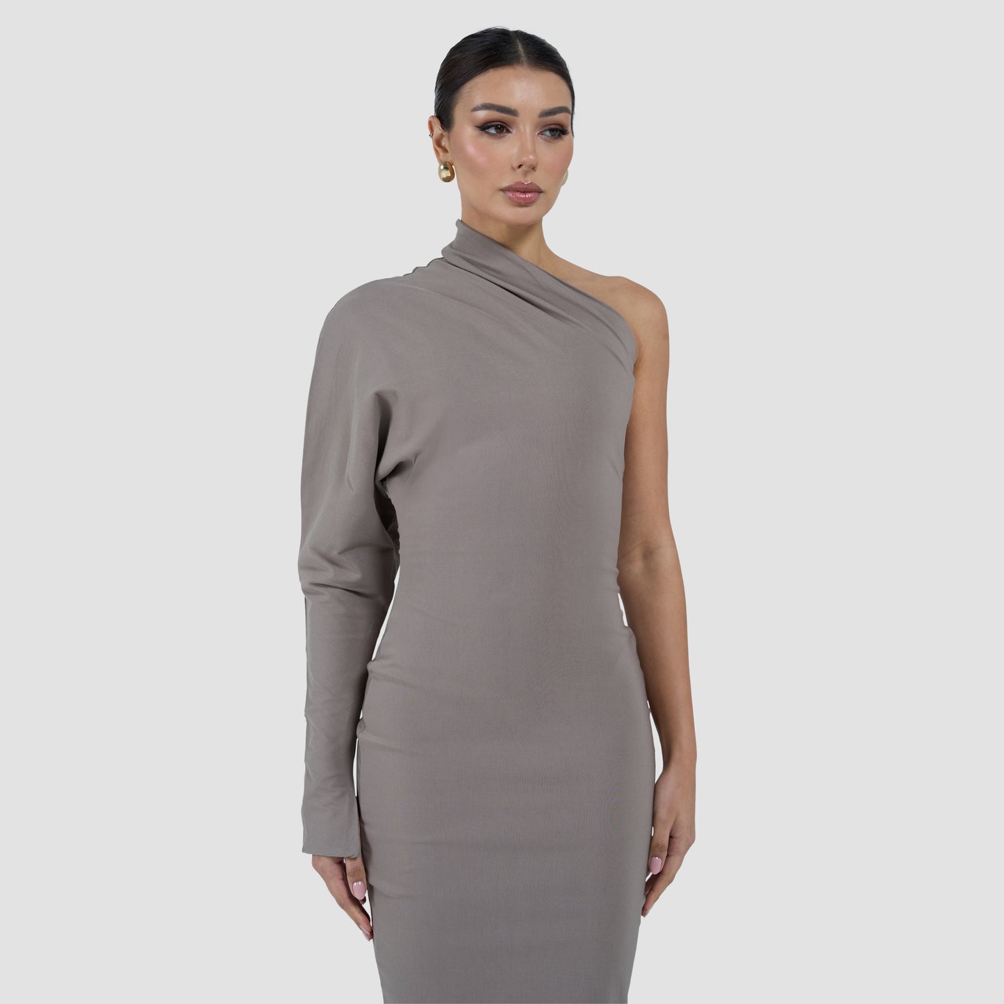 MAYA DRESS MIDI - TAUPE