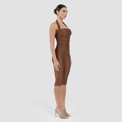 CHIARA CAPRI TOP - MOCHA